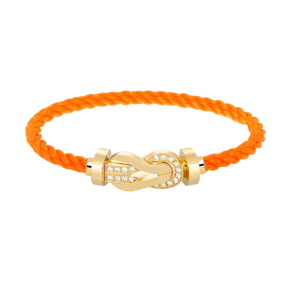 [ミスティック]チャンス ラージ 8桁バックル ハーフダイヤモンドブレスレット ゴールド