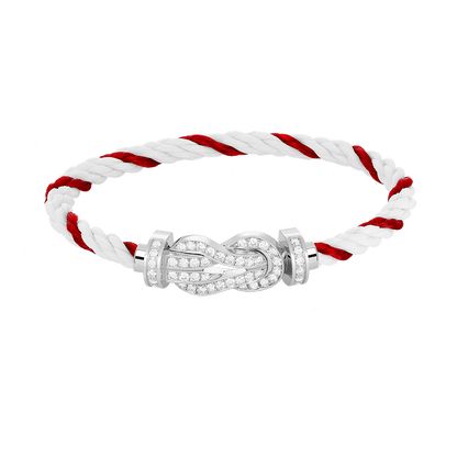 [ミスティック]チャンス ラージ 8桁バックル フルダイヤモンドブレスレット シルバー