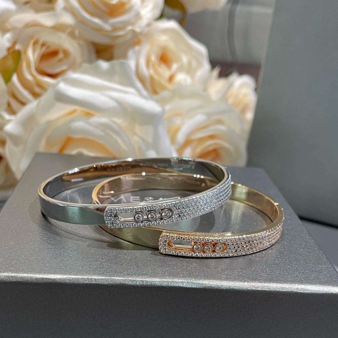 [Mysitc] Move Noa Rose Gold Pavé Diamond Bangle Bracelet