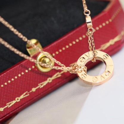 [Mystic]LOVE NECKLACE ADJUSTABLE ROSE GOLD 2 DIAMOND