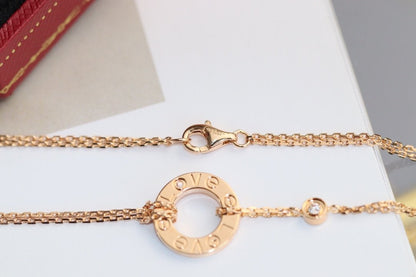 [Mystic]LOVE NECKLACE ADJUSTABLE ROSE GOLD 2 DIAMOND