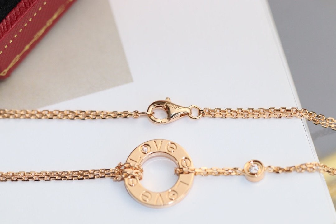 [Mystic Crown]LOVE NECKLACE ADJUSTABLE ROSE GOLD 2 DIAMOND