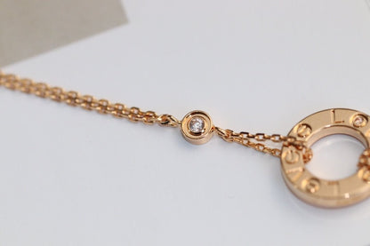 [Mystic]LOVE NECKLACE ADJUSTABLE ROSE GOLD 2 DIAMOND