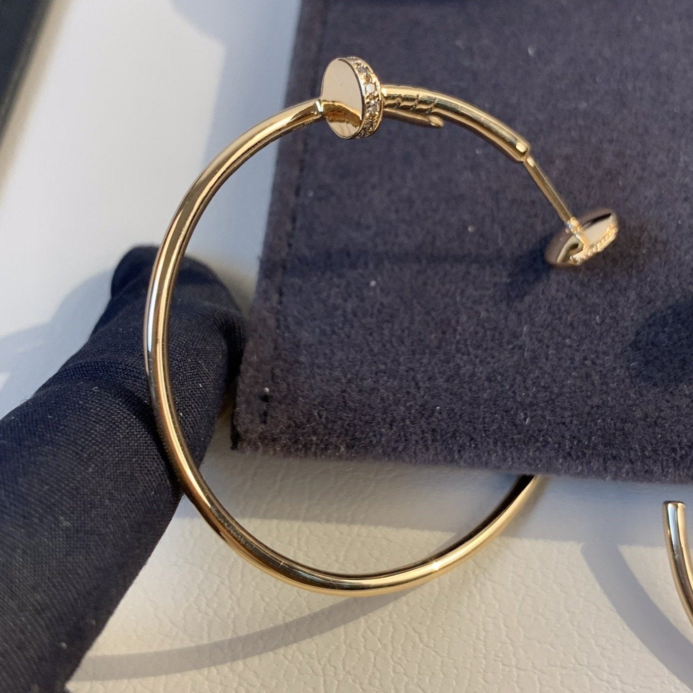 [Mystic Crown]JUSTE EARRINGS GOLD DIAMONDS 1.8MM