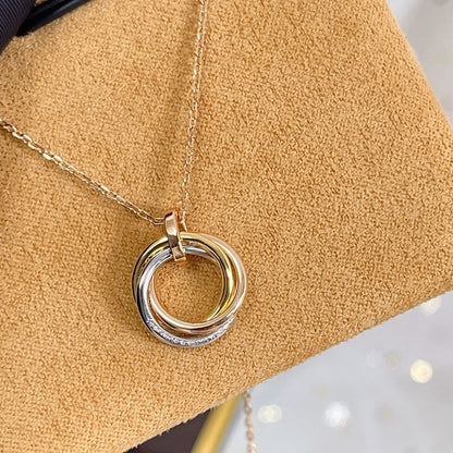 [Mystic]TRINITY NECKLACE SILVER GOLD PINK GOLD DIAMONDS