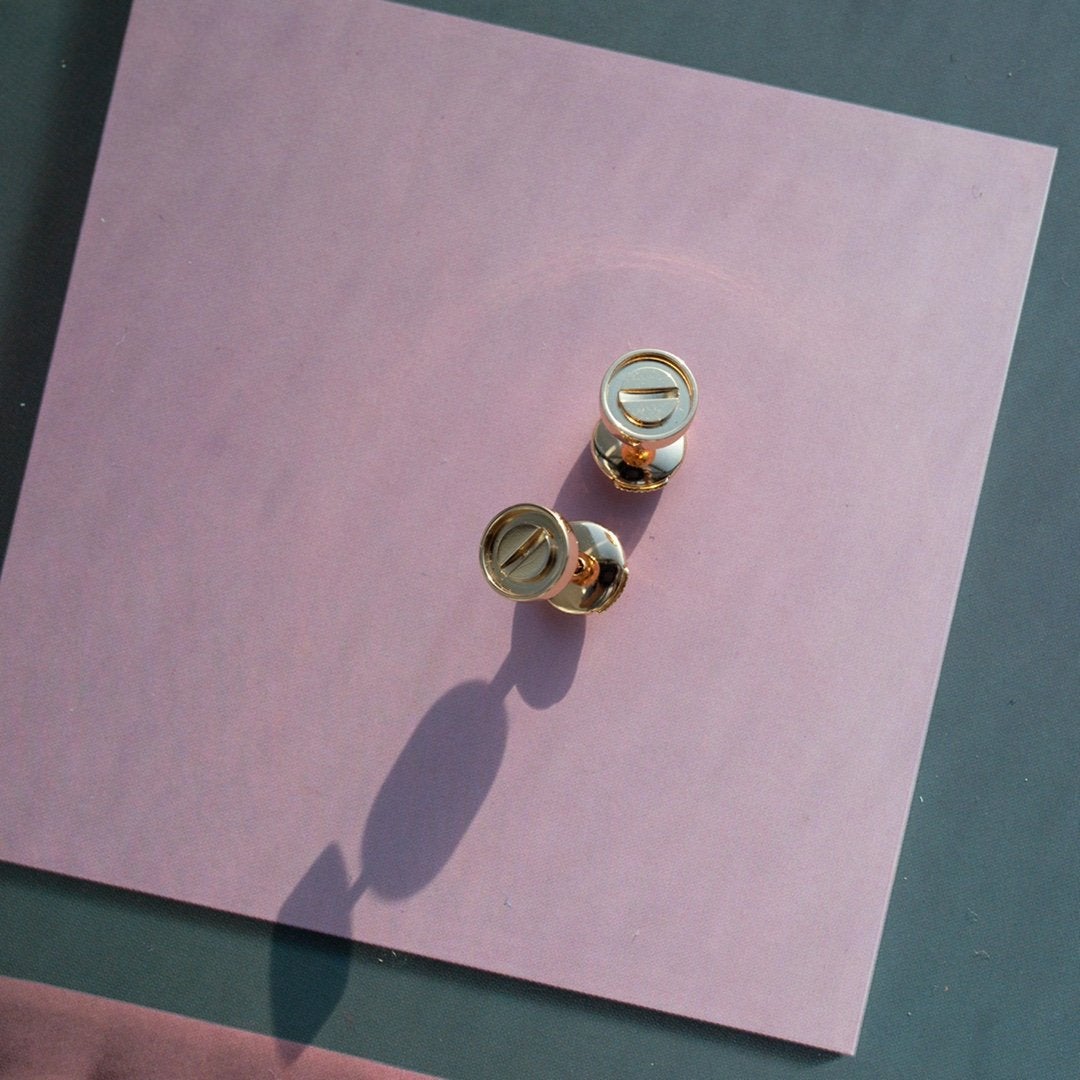 [Mystic Crown]LOVE EARRINGS PINK GOLD 10MM