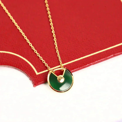 [Mystic]AMULETTE GOLD MALACHITE NECKLACE