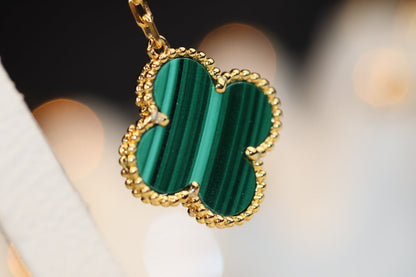 [Mystic Crown]CLOVER EARRINGS GOLD MALACHITE DIAMOND 3 MOTIF