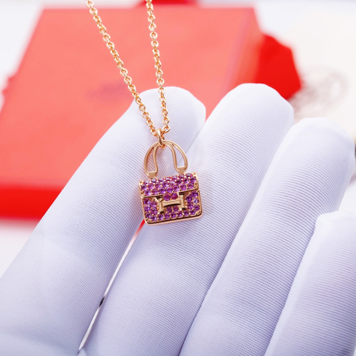 [Mystic]CONSTANCE PEDANT PURPLE DIAMOND NECKLACE