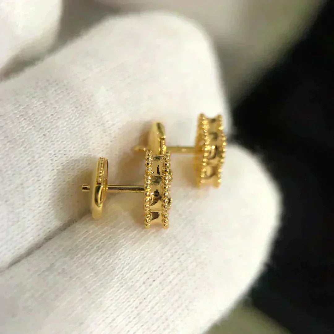 [Mystic]CLOVER MINI 9.5MM MALACHITE  EARRINGS