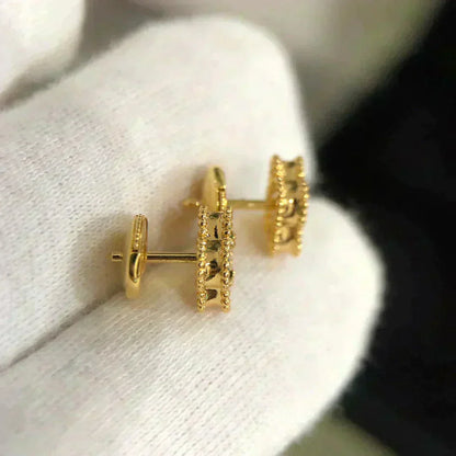 [Mystic]CLOVER MINI 9.5MM MALACHITE  EARRINGS