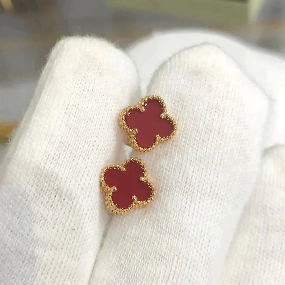 [Mystic]CLOVER MINI 9.5MM CARNELIAN EARRINGS