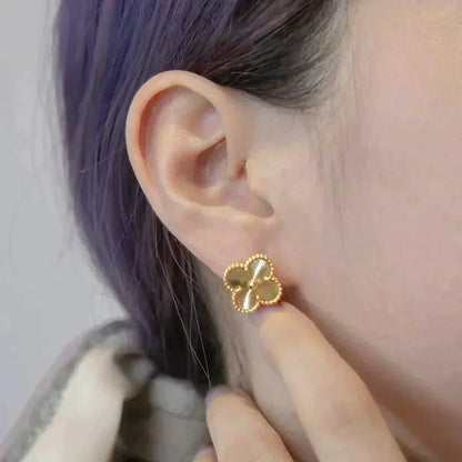 [Mystic Crown]CLOVER MEDIUM 1 MOTIFS LASER EARRINGS