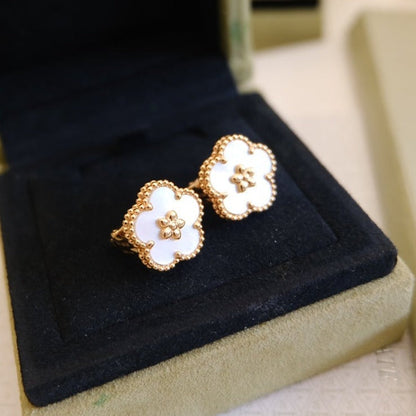 [Mystic]LUCKY PINK GOLD WHITE MOP EARRINGS
