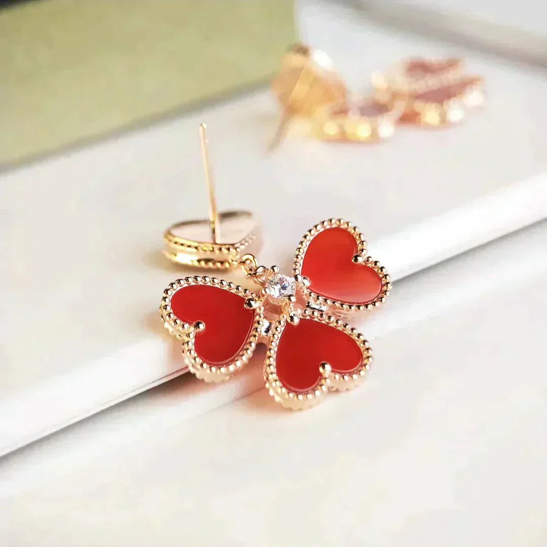 [Mystic Crown]SWEET CLOVER CARNELIAN EARRINGS