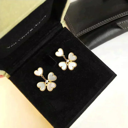 [Mystic]CLOVER SWEET WHITE MOP EARRINGS