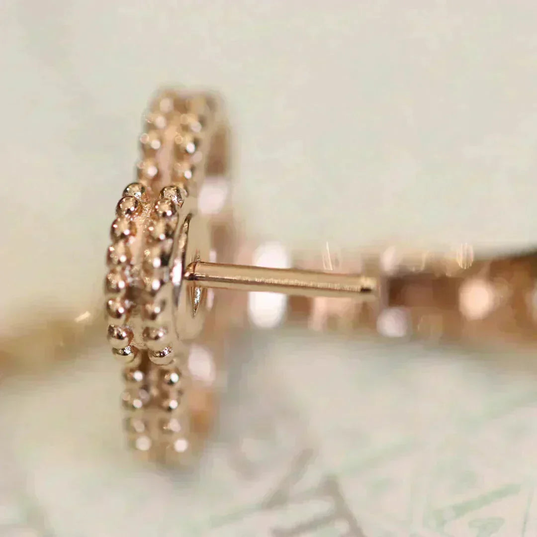 [Mystic]CLOVER MEDIUM 1 MOTIFS FUll DIAMOND EARRINGS