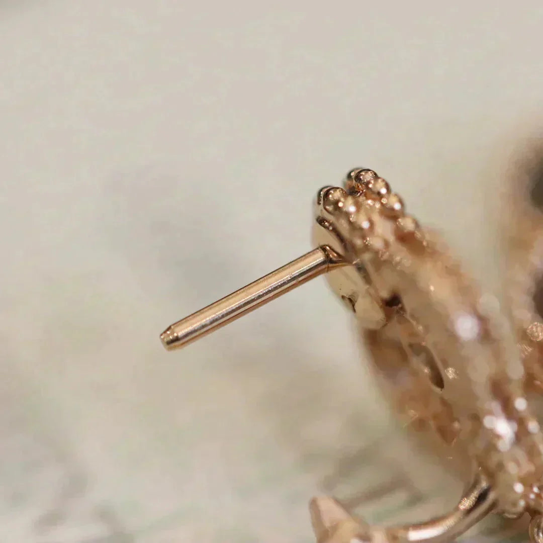 [Mystic]CLOVER MEDIUM 1 MOTIFS FUll DIAMOND EARRINGS