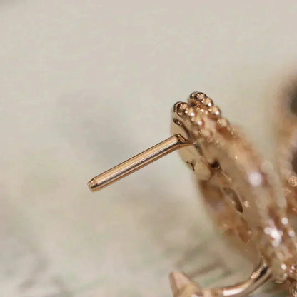 [Mystic]CLOVER MEDIUM 1 MOTIFS FUll DIAMOND EARRINGS