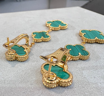 [Mystic Crown]CLOVER MALACHITE 3 MOTIFS GOLD