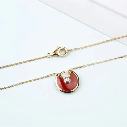 [Mystic]AMULETTE GOLD CARNELIAN ONYX NECKLACE