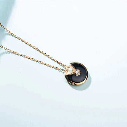 [Mystic]AMULETTE GOLD CARNELIAN ONYX NECKLACE