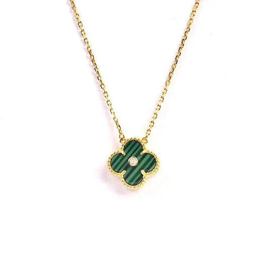 [Mystic]CLOVER 15MM DIAMOND TURQUOISE NECKLACE