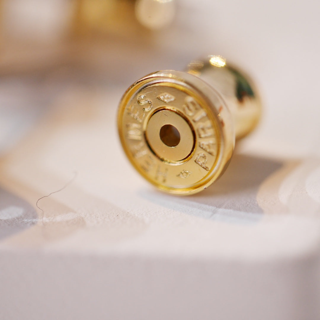 [Mystic]MINI POP H GOLD EARRINGS GREY