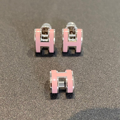 [Mystic]MINI POP H SILVER EARRINGS PINK