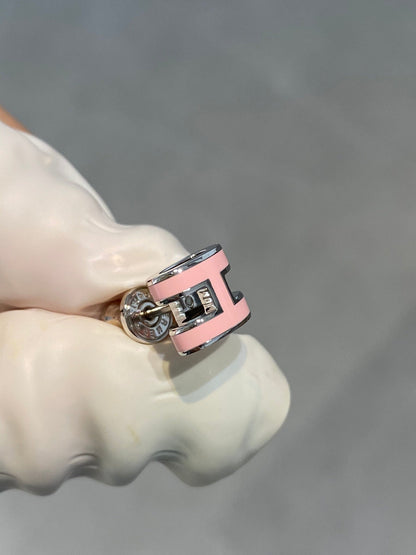 [Mystic]MINI POP H SILVER EARRINGS PINK