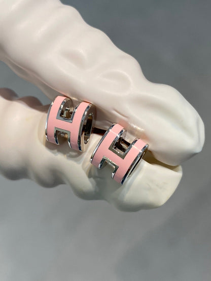 [Mystic]MINI POP H SILVER EARRINGS PINK