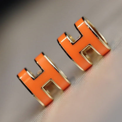 [Mystic]MINI POP H EARRINGS ORANGE