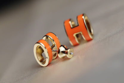 [Mystic]MINI POP H EARRINGS ORANGE