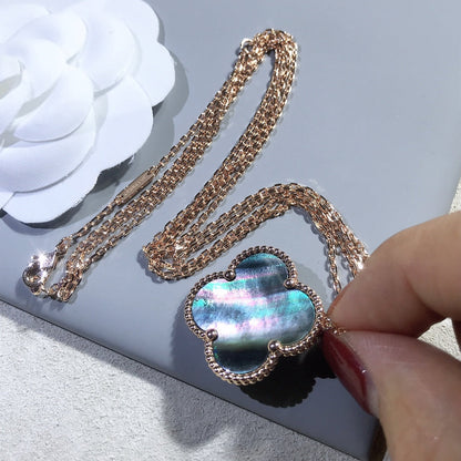 [ミスティック]クローバー 25mm ゴールド ダークモップ ビッグクローバーネックレス