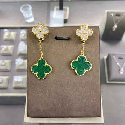 [Mystic]CLOVER  2 MOTIFS  DIAMOND  EARRINGS (MULTIPLE CHOICESç´