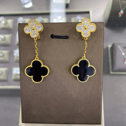 [Mystic]CLOVER  2 MOTIFS  DIAMOND  EARRINGS (MULTIPLE CHOICESç´