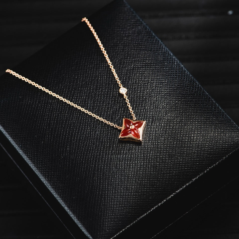 [Mystic]STAR NECKLACE PINK GOLD 1 DIAMOND