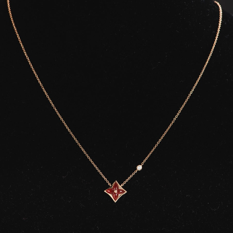 [Mystic]STAR NECKLACE PINK GOLD 1 DIAMOND
