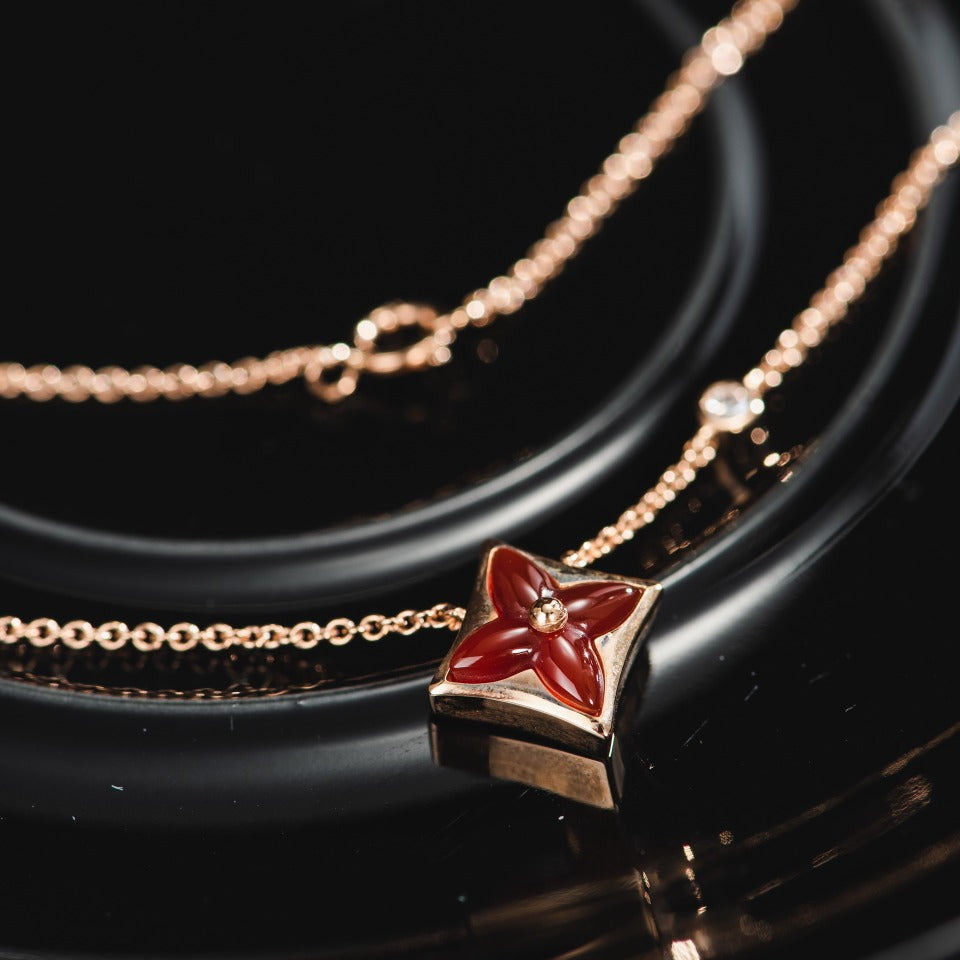 [Mystic]STAR NECKLACE PINK GOLD 1 DIAMOND