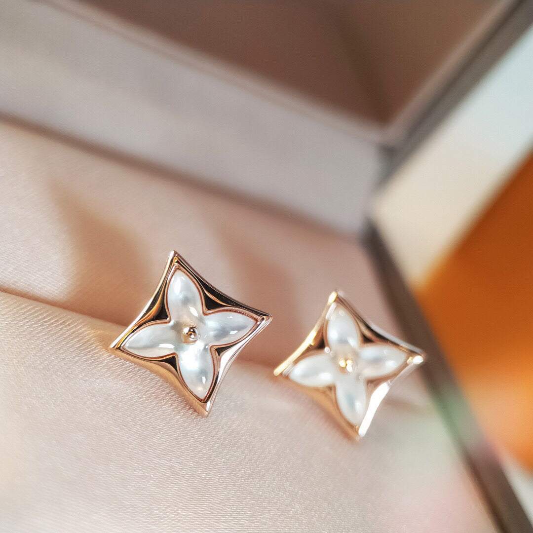 [Mystic]STAR MOP PINK GOLD EARRINGS