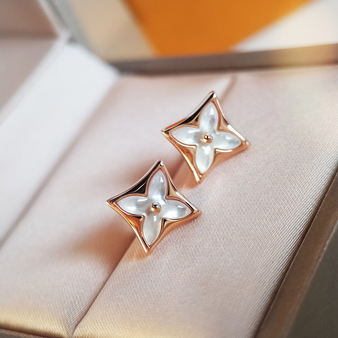 [Mystic]STAR MOP PINK GOLD EARRINGS