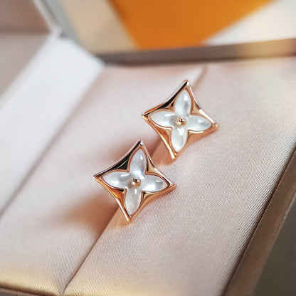 [Mystic]STAR MOP PINK GOLD EARRINGS