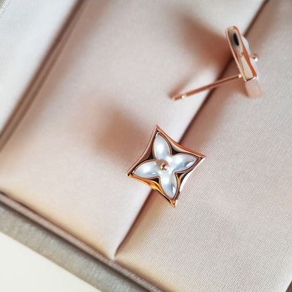 [Mystic]STAR MOP PINK GOLD EARRINGS