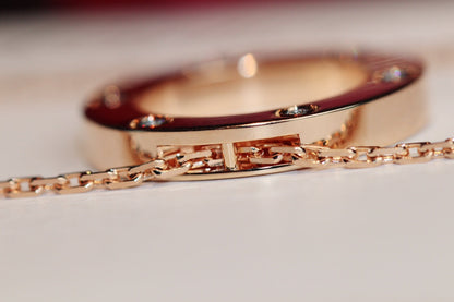 [Mystic Crown]LOVE NECKLACE 16MM 6 DIAMONDS PINK GOLD