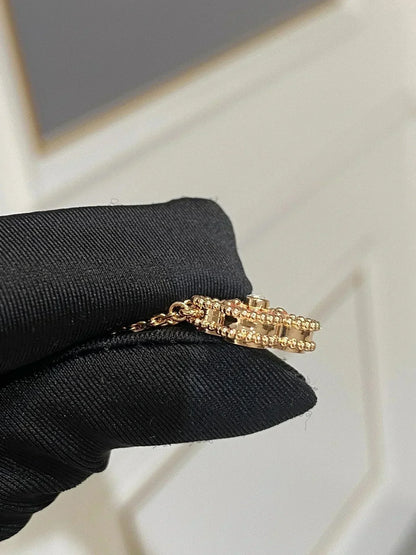 [Mystic]CLOVER 15MM DIAMOND RHODONITE NECKLACE