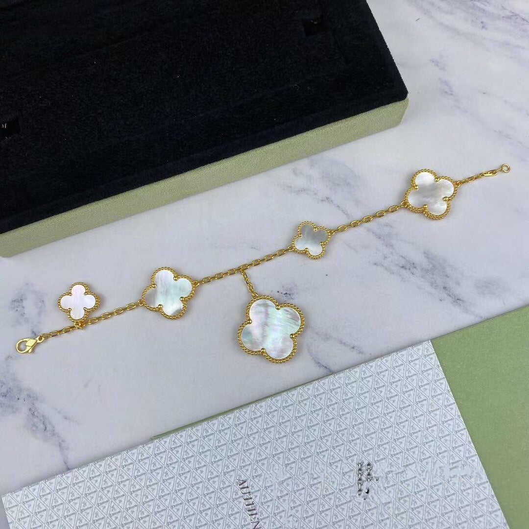 [Mystic]MAGIC CLOVER MOP GOLD BRACELET 5 MOTIFS