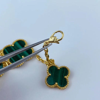 [Mystic]MAGIC CLOVER MALACHITE GOLD BRACELET 5 MOTIFS