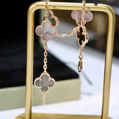 [Mystic]CLOVER 5 MOTIF GRAY MOP  BRACELET