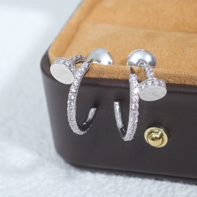 [Mystic]JUSTE EARRINGS 12.75MM SILVER DIAMOND