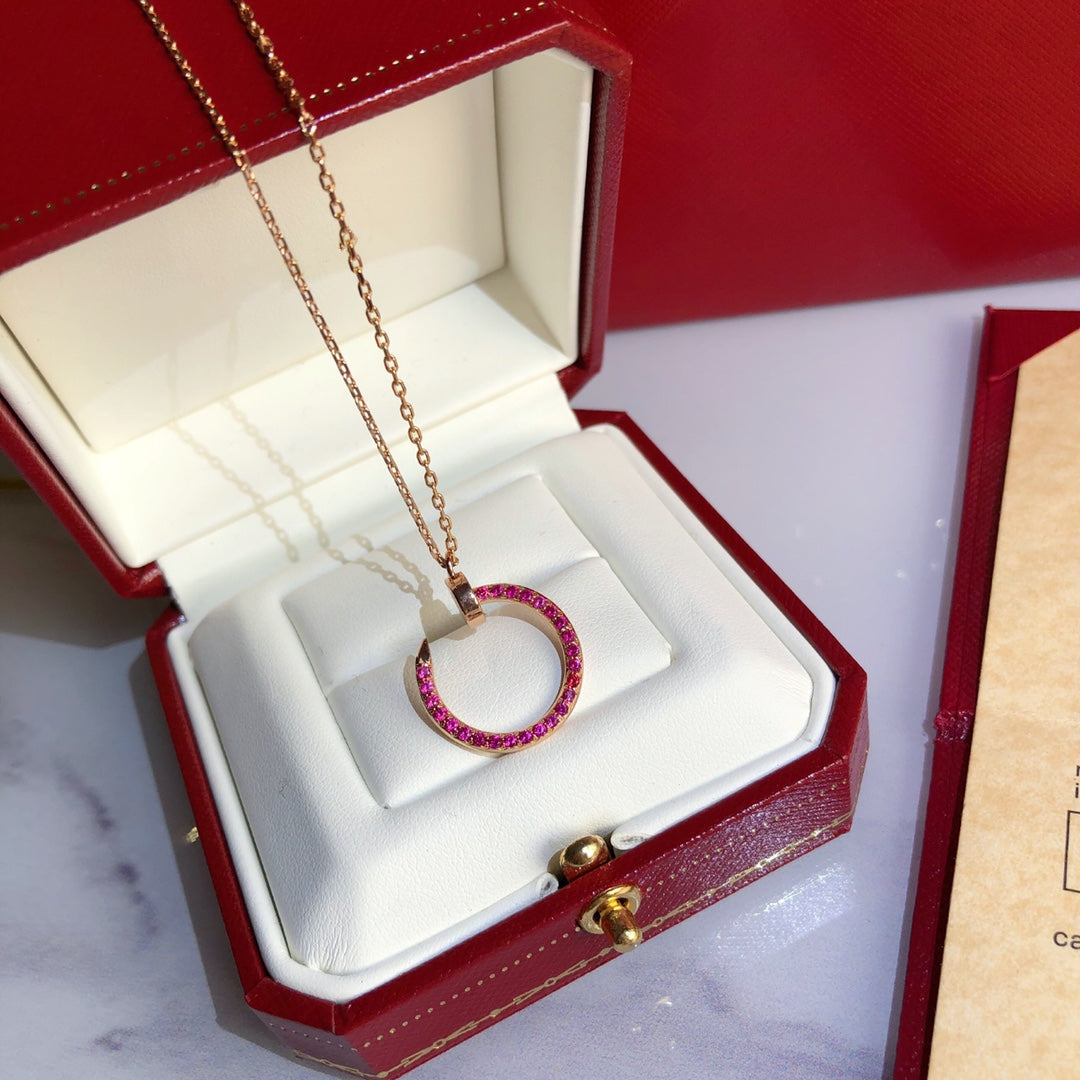 [Mystic]JUSTE NECKLACE GOLD RED DIAMONDS